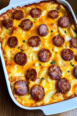 Smoked Sausage and Cheesy Potato Casserole Recipe