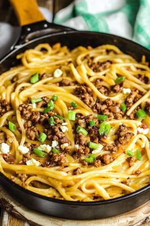 Mongolian Ground Beef Noodles Recipe