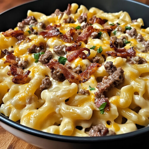 Classic Bacon Cheeseburger Alfredo Pasta Recipe