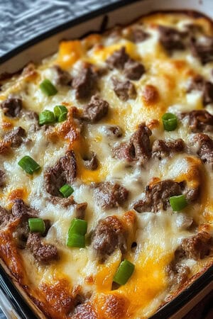 Philly Cheese Steak Casserole Recipe